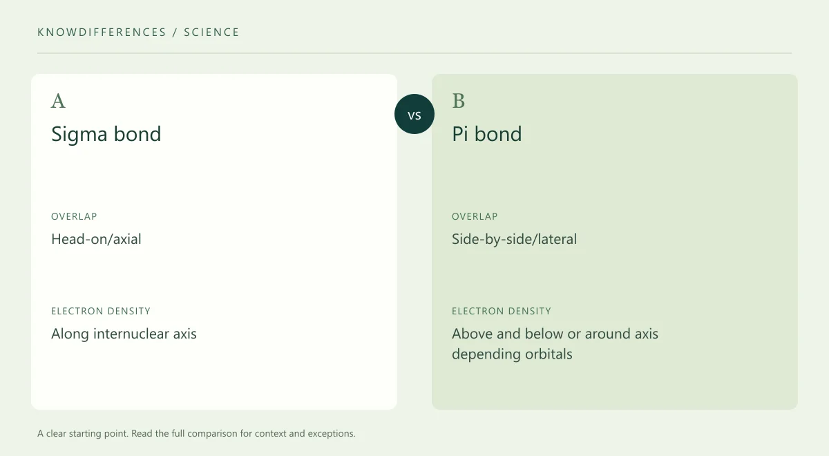 Sigma bond and Pi bond: Overlap compared side by side