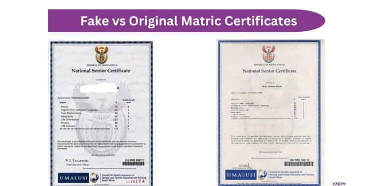 Difference Between Fake And Original Matric Certificate