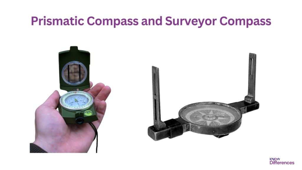 Difference between Prismatic Compass and Surveyor Compass